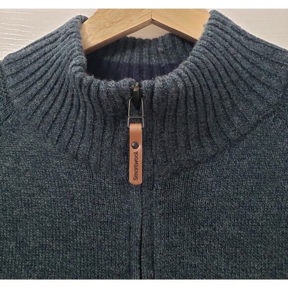 SMARTWOOL 1/2 Zip Pullover Merino Wool Blend Sweater Green Men's Size Large - Picture 2 of 12